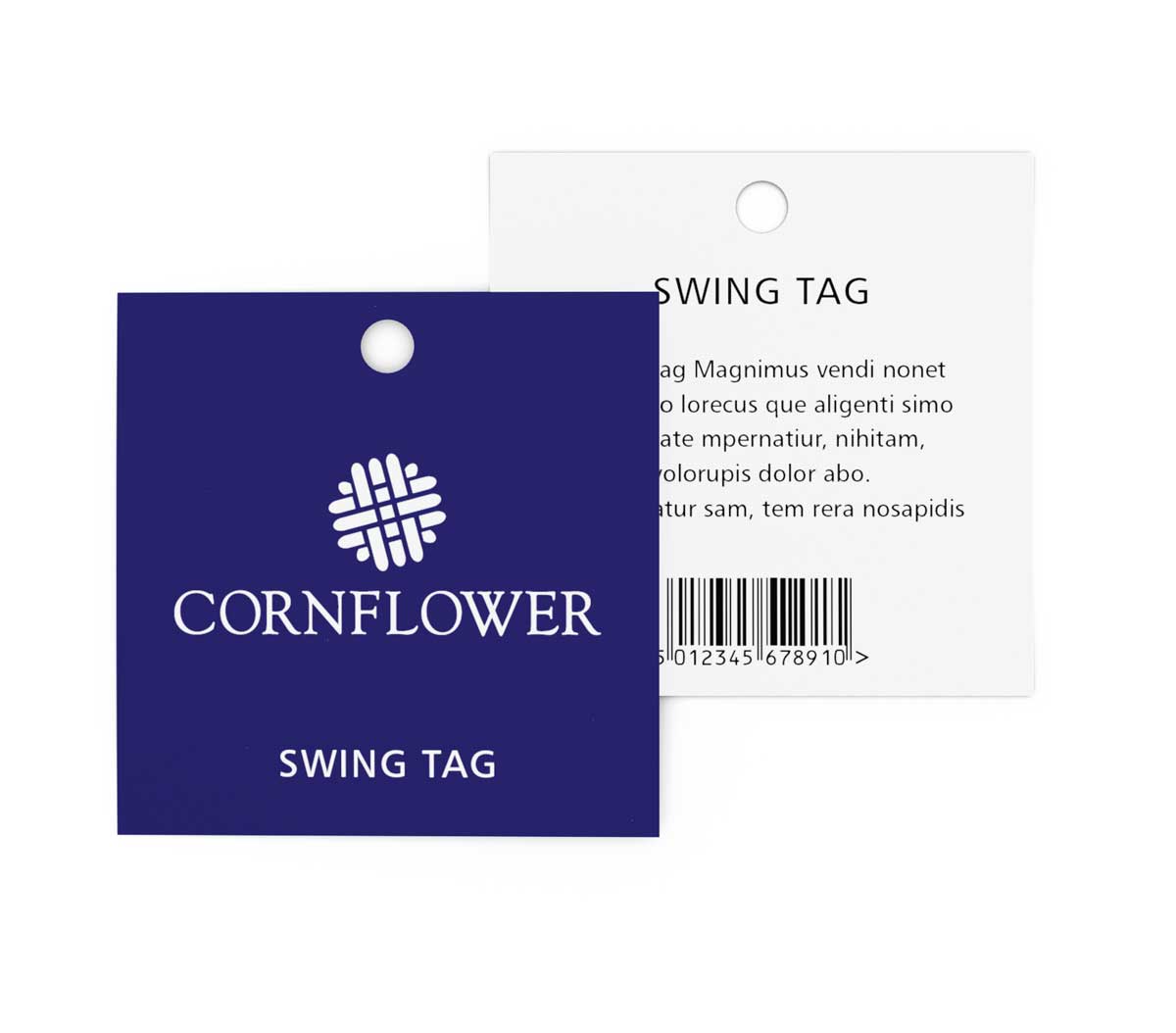 Swing Tag, 55x55mm, Full colour both sides